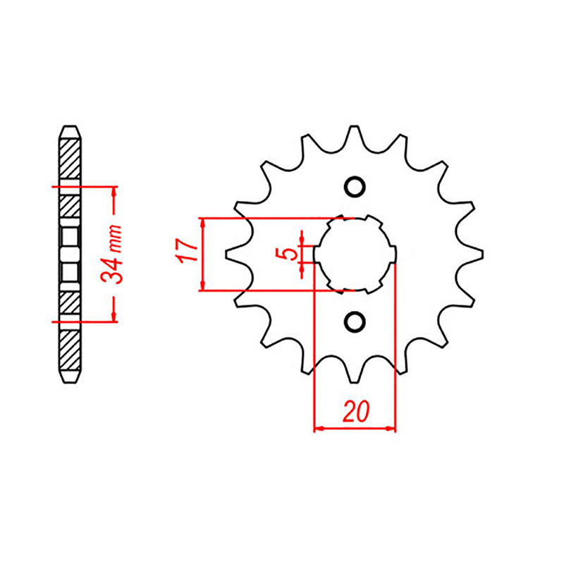 SPKT FRONT OE STEEL 1264 17T