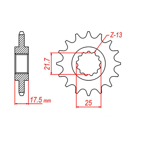 SPKT FRONT OE STEEL 297 14T #525