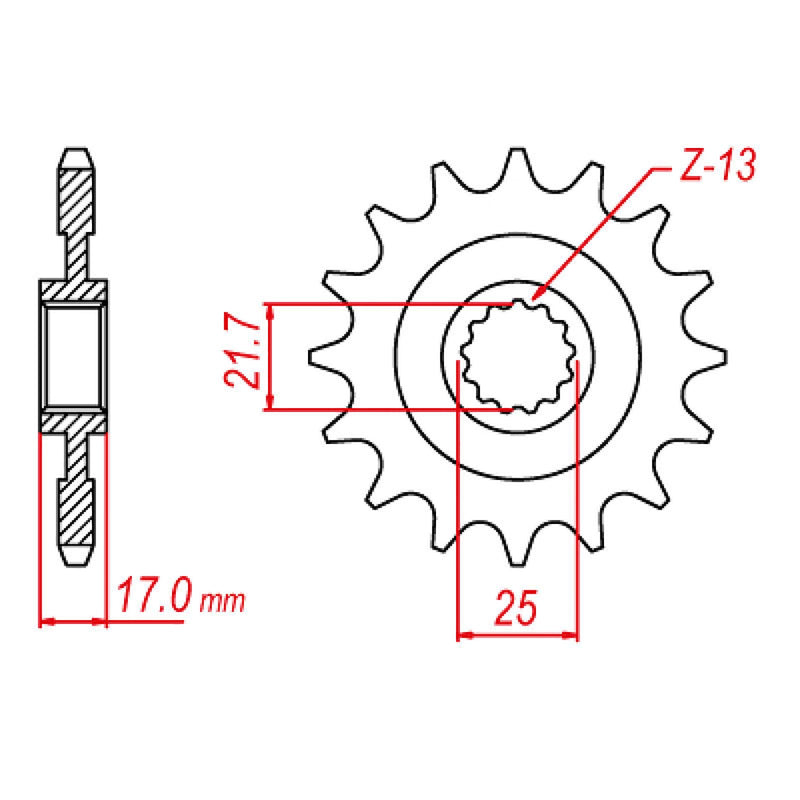 SPKT FRONT OE STEEL 1373 15T