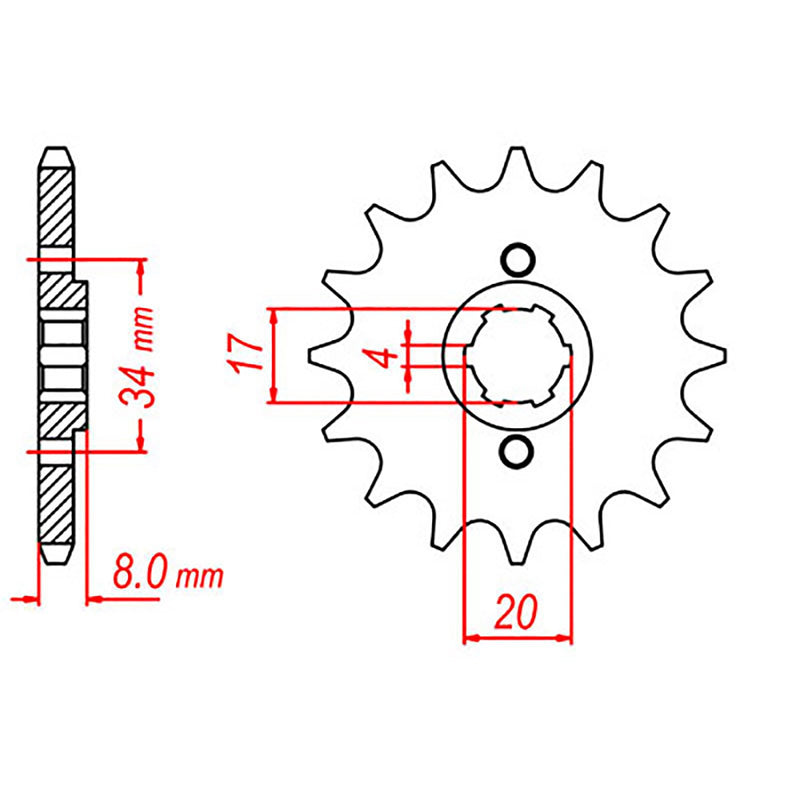 SPKT FRONT OE STEEL 270 14T