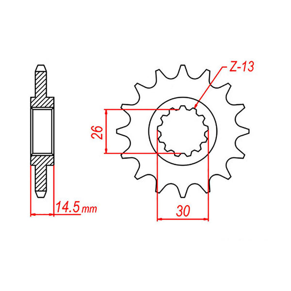 SPKT FRONT OE STEEL 1332 17T #525