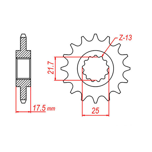 SPKT FRONT OE STEEL 1298 17T #428