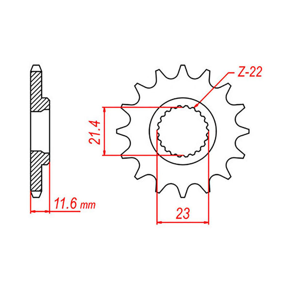 SPKT FRONT OE STEEL 583 14T #520