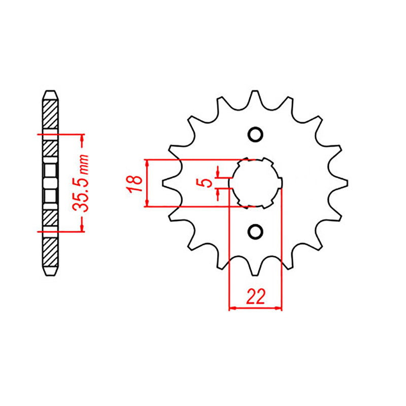 SPKT FRONT OE STEEL 1559 14T