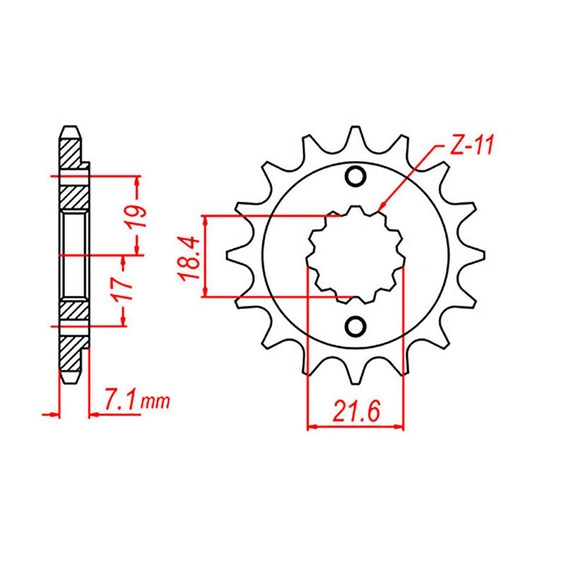 SPKT FRONT OE STEEL 1321 15T