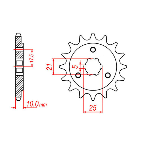 SPKT FRONT OE STEEL 1448 15T #525