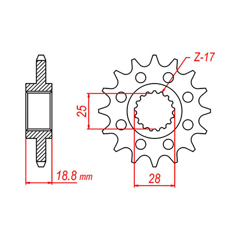 SPKT FRONT OE STEEL 704 15T