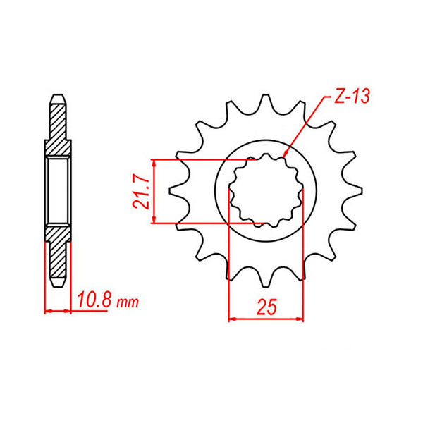 SPKT FRONT OE STEEL 1586 17T #525