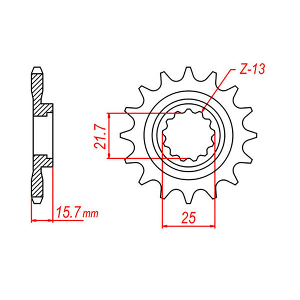 SPKT FRONT OE STEEL 1535 15T #525