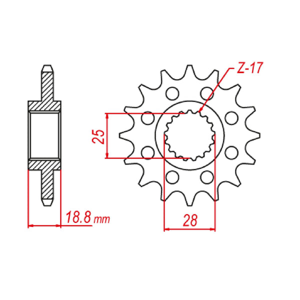 SPKT FRONT OE STEEL 705 15T #520