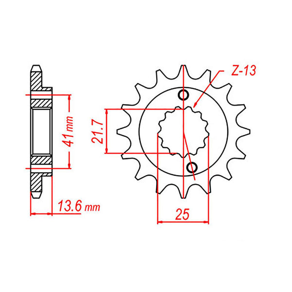 SPKT FRONT OE STEEL 1307 14T #520