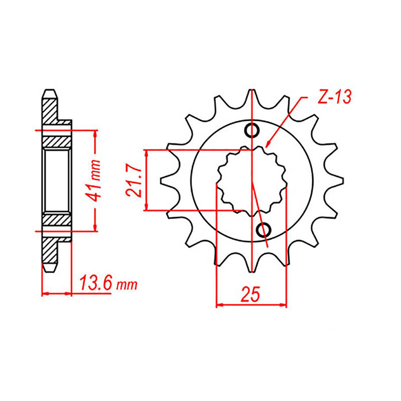 SPKT FRONT OE STEEL 1307 14T