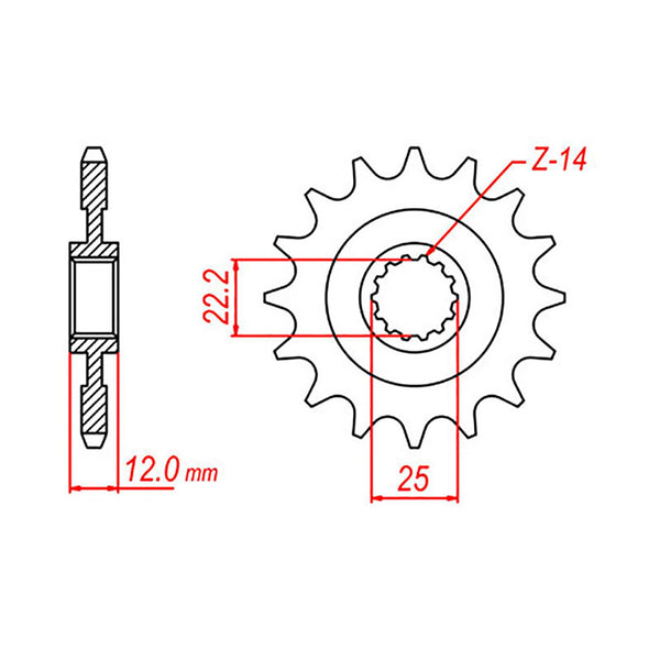 SPKT FRONT OE STEEL 715 12T #520