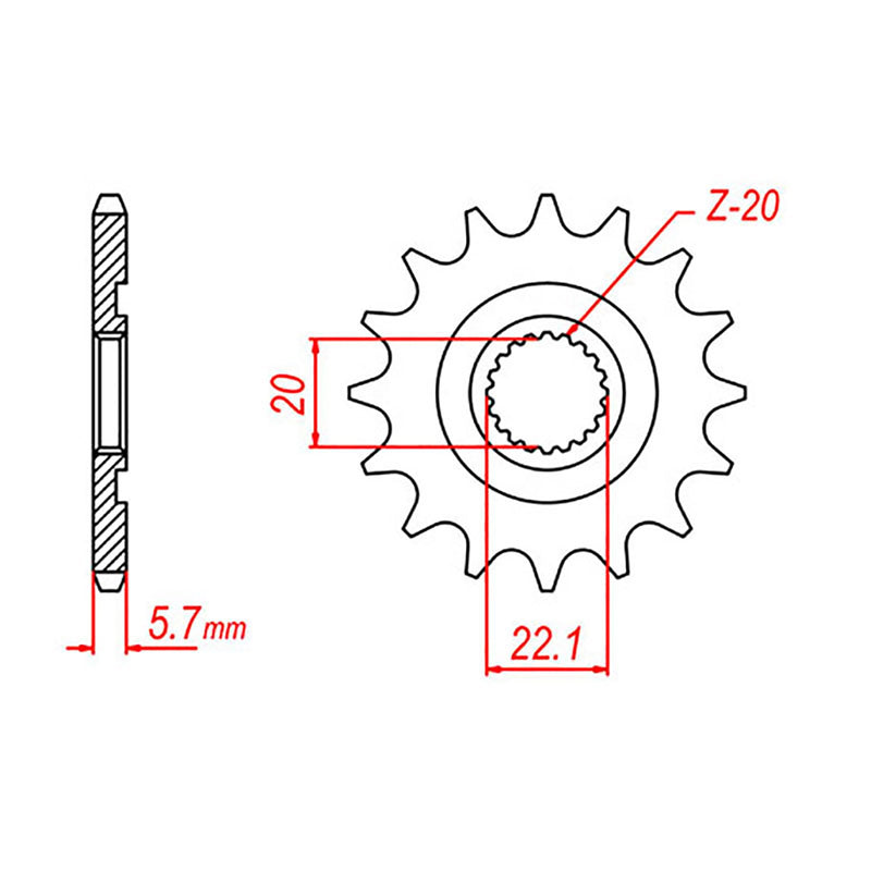 SPKT FRONT OE STEEL 1590 14T