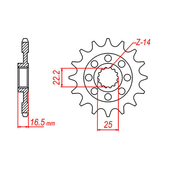 SPKT FRONT OE STEEL 741 15T #525