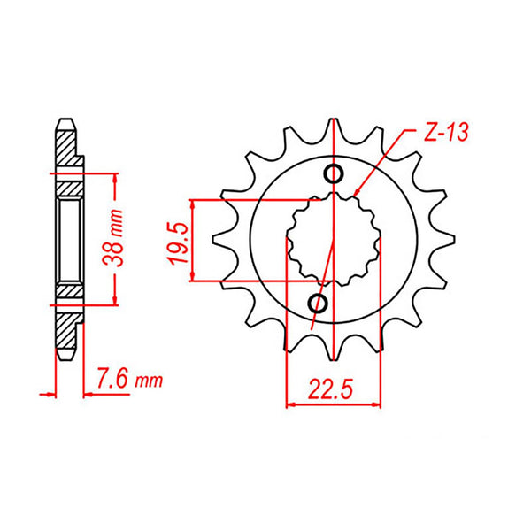 SPKT FRONT OE STEEL 1401 15T #520