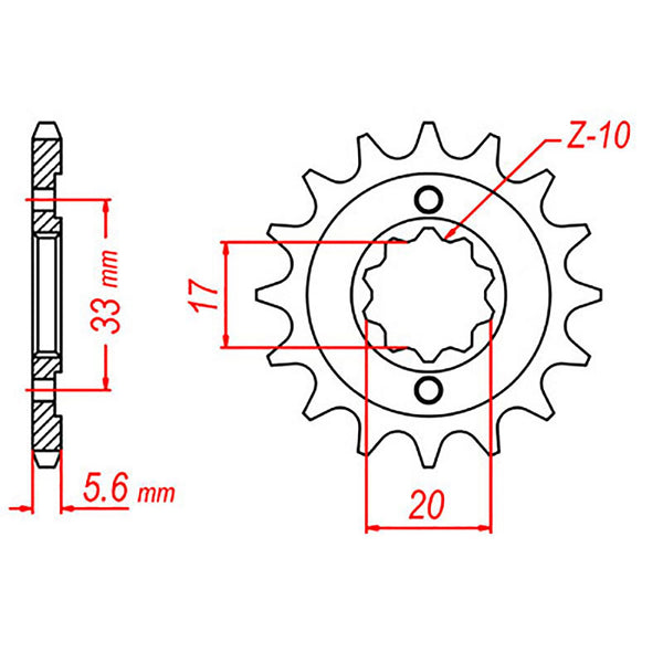 SPKT FRONT OE STEEL 430 14T #520