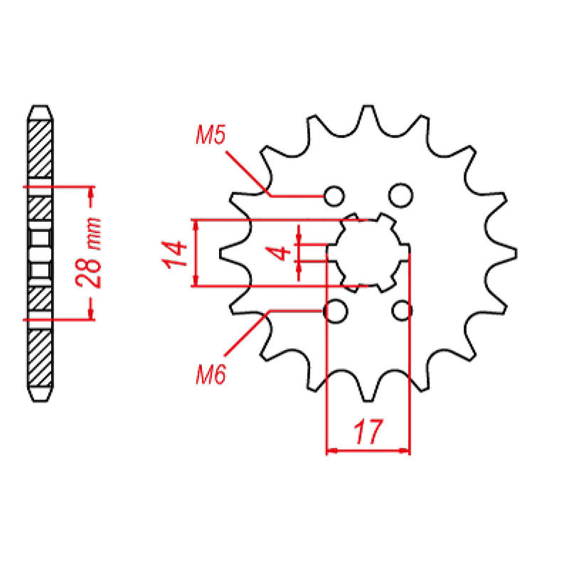 SPKT FRONT OE STEEL 277 14T