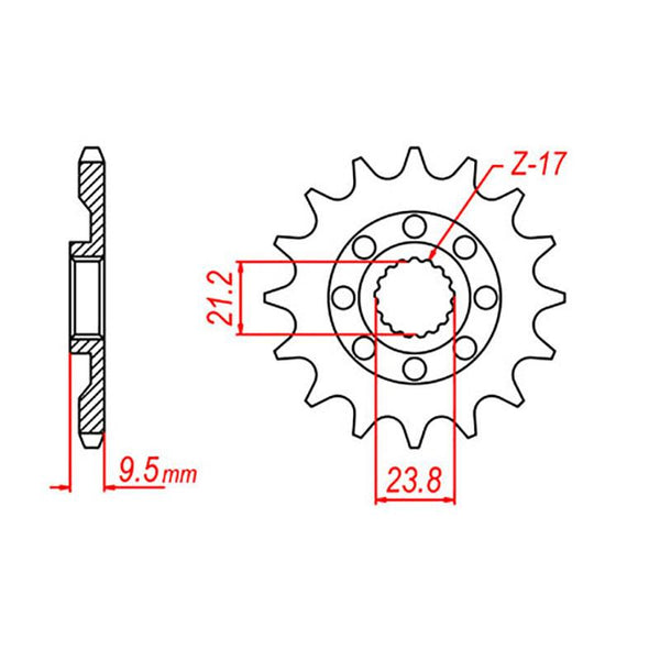 SPKT FRONT RK STEEL 1441 14T #520