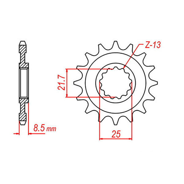 SPKT FRONT OE STEEL 1537 15T #525