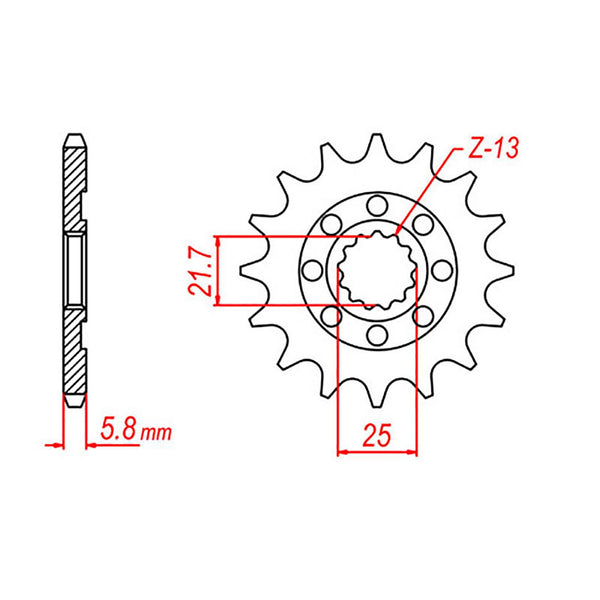 SPKT FRONT OE STEEL 1565 14T #520