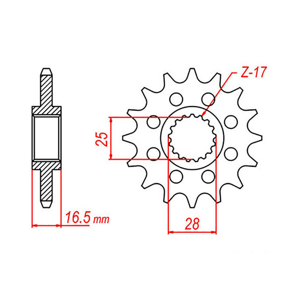 SPKT FRONT OE STEEL 1904 17T #525