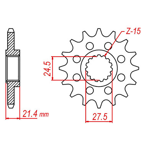 SPKT FRONT OE STEEL 709 16T #525