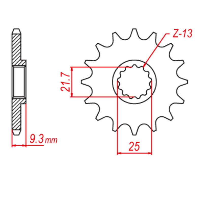 MTX 1539 Steel Front Sprocket