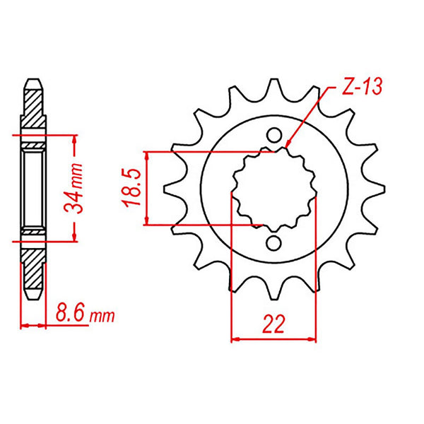 SPKT FRONT OE STEEL 1908 15T #520