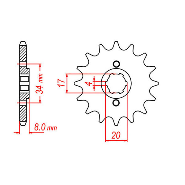 SPKT FRONT OE STEEL 287 13T #520