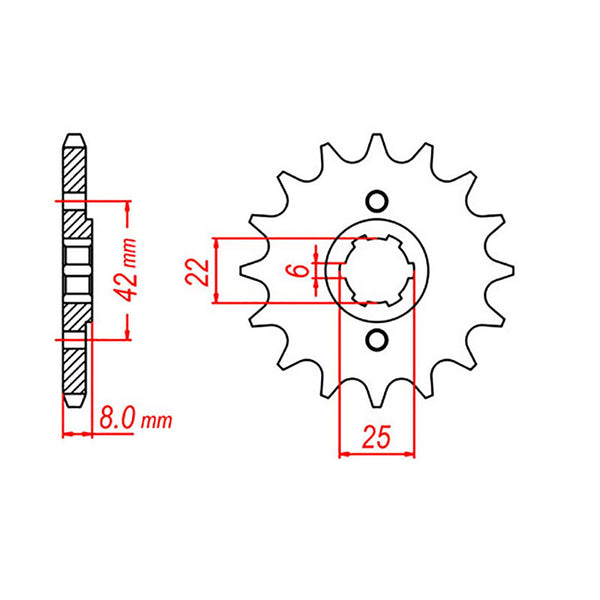 SPKT FRONT OE STEEL 281 15T #520