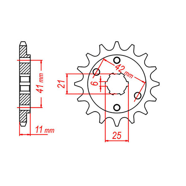 SPKT FRONT OE STEEL 283 14T #520