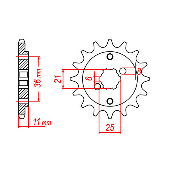 SPKT FRONT OE STEEL 290 15T #525