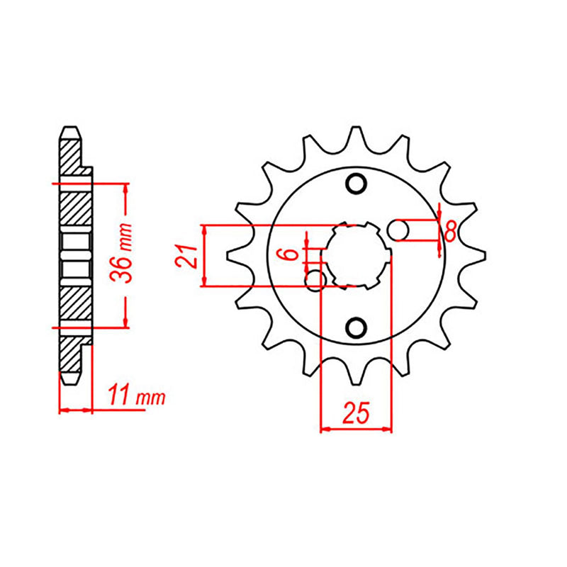 SPKT FRONT OE STEEL 290 15T