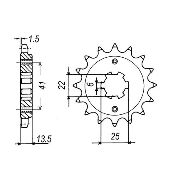 SPKT FRONT OE STEEL 293 16T #525