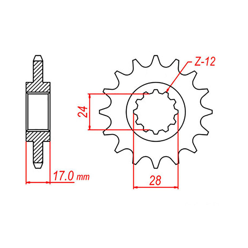 SPKT FRONT OE STEEL 295 15T