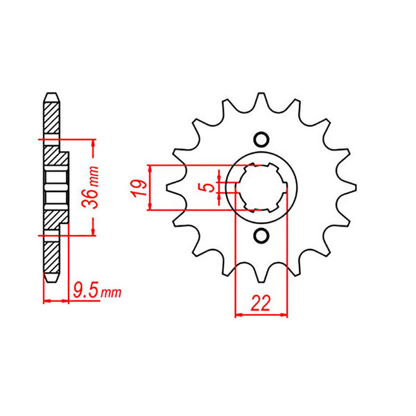 SPKT FRONT OE STEEL 337 14T #520