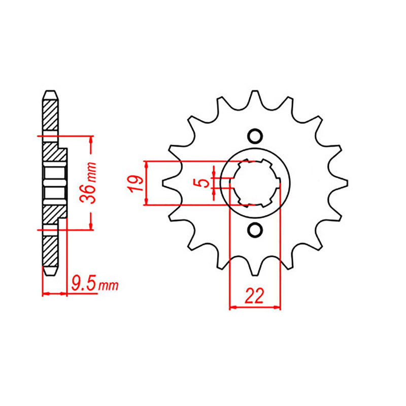 SPKT FRONT OE STEEL 337 14T