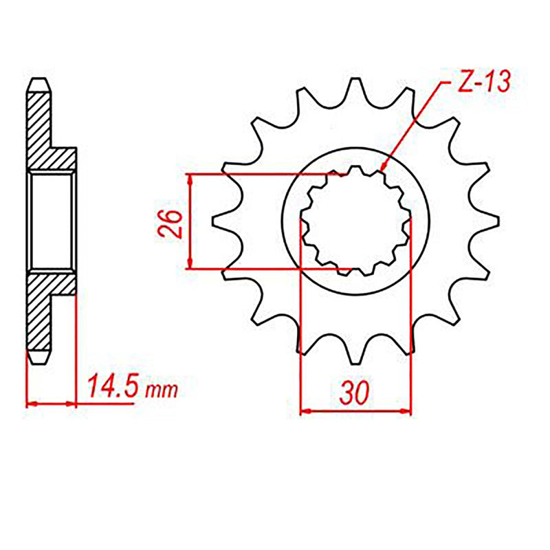 MTX Parts Spkt Front Oe Steel 326 12T