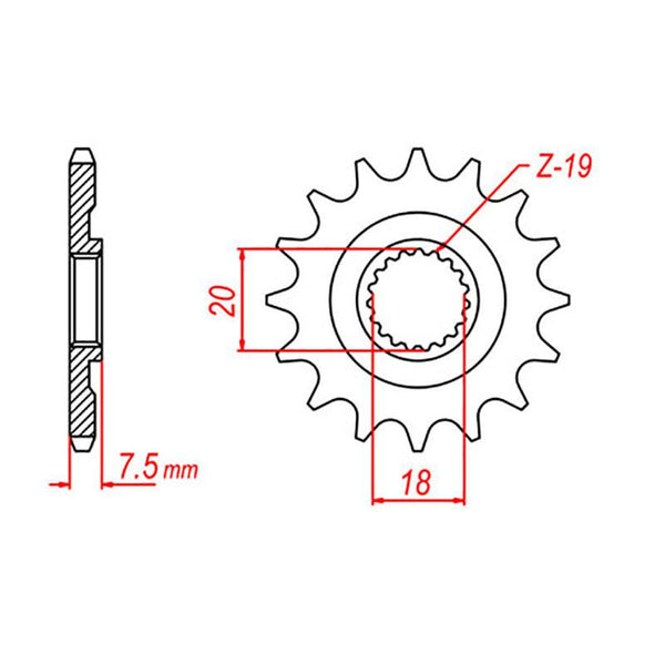 SPKT FRONT RK STEEL 326 14T #520