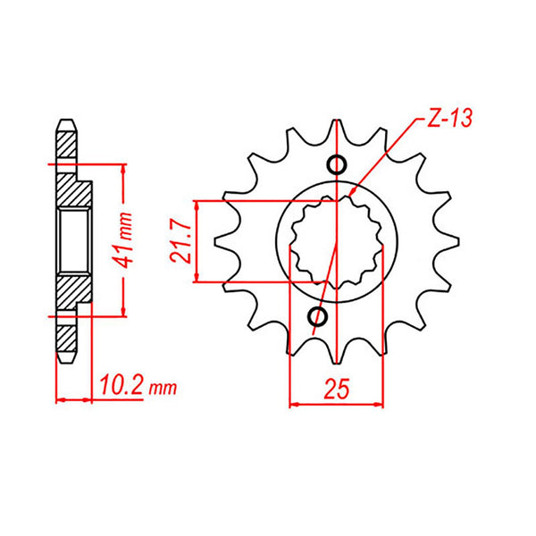 SPKT FRONT OE STEEL 308 14T #520