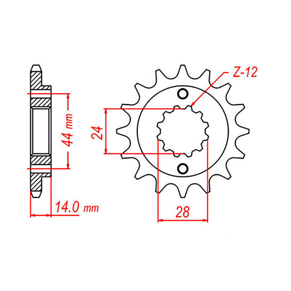 SPKT FRONT OE STEEL 314 16T #525