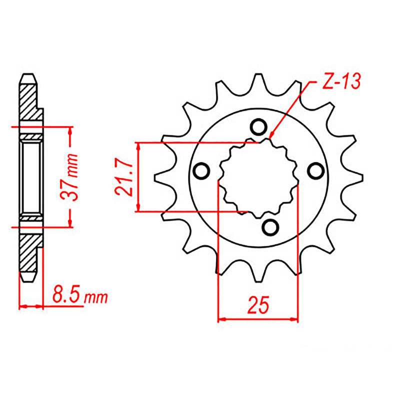 MTX Parts Spkt Front Oe Steel 1309 13T