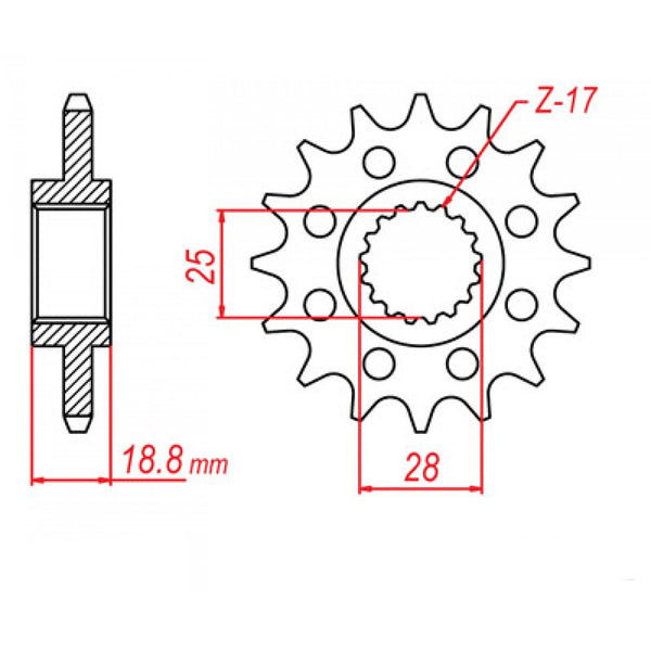 SPKT FRONT OE STEEL 1125 17T #520