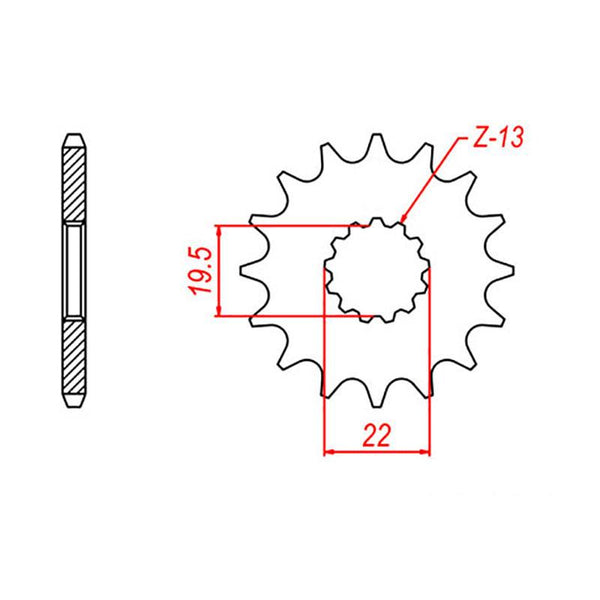 SPKT FRONT RK STEEL 1439 13T #520