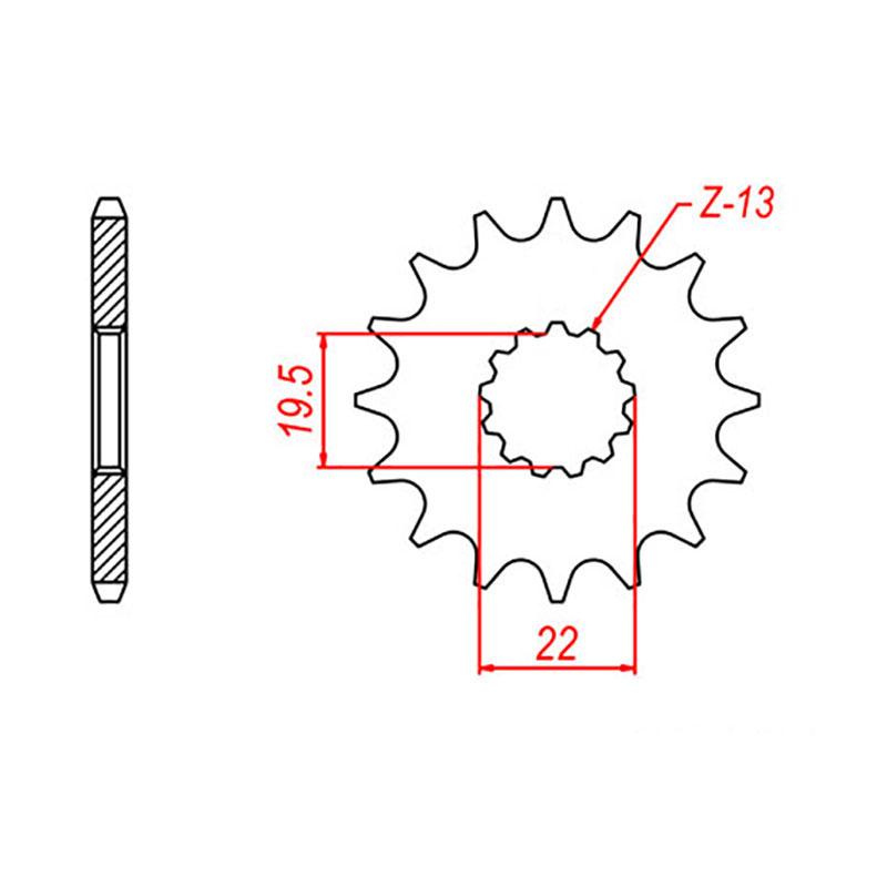 SPKT FRONT RK STEEL 1439 13T