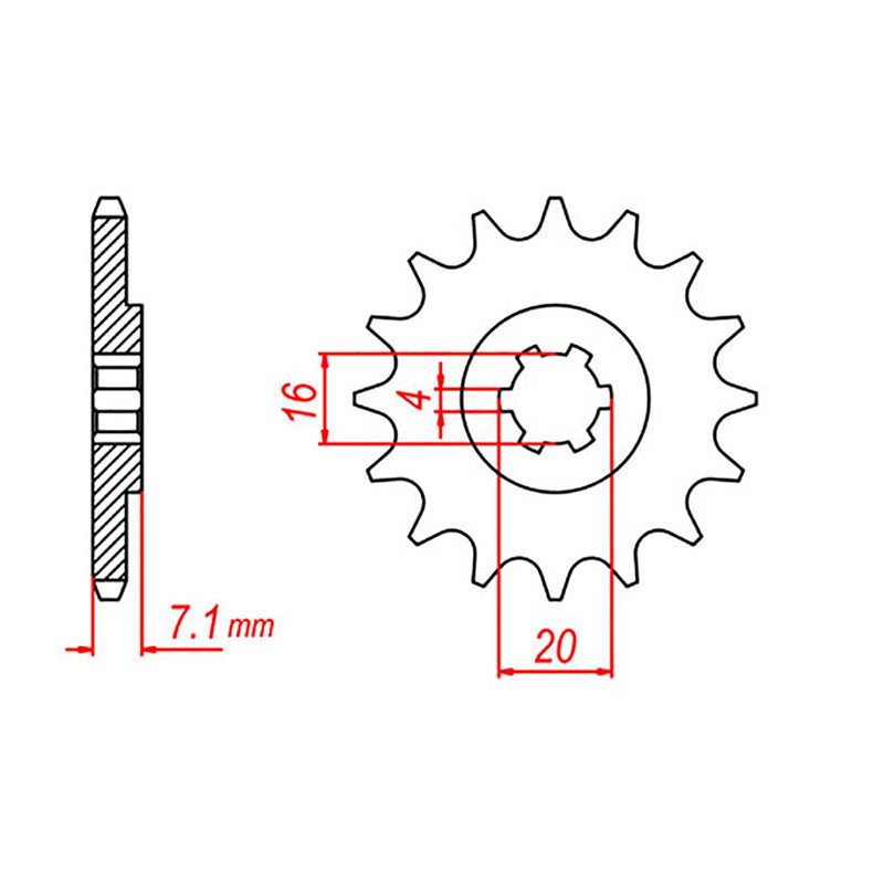 MTX Parts Spkt Front Oe Steel 422 11T