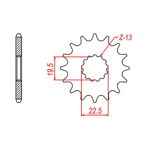 SPKT FRONT RK STEEL 433 14T #525