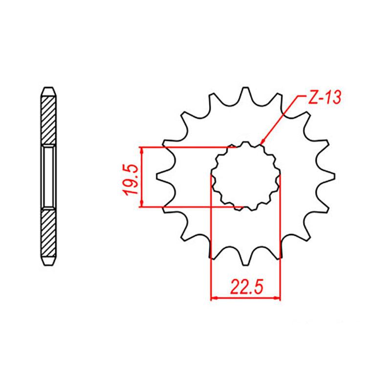 SPKT FRONT RK STEEL 433 14T