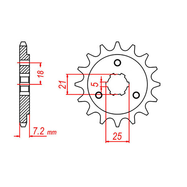 SPKT FRONT OE STEEL 437 15T #520